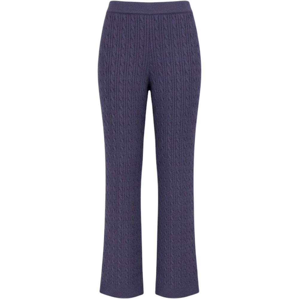 Free Assembly Navy Cable Knit Sweater Pants XL High Rise Lounge Flare NWT
